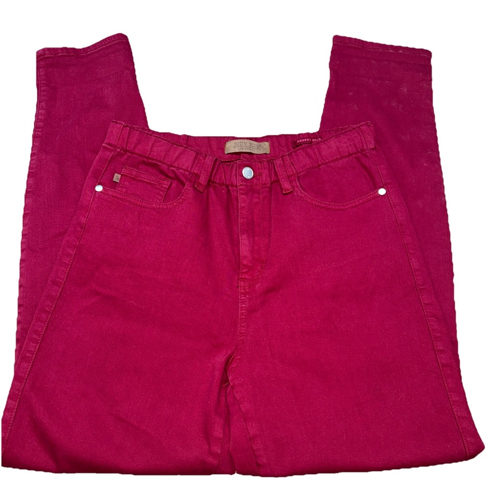 Judy Blue‎ Women's 9/29 Garment Dyed Scarlet Jeans JB88727 C, Stretchy